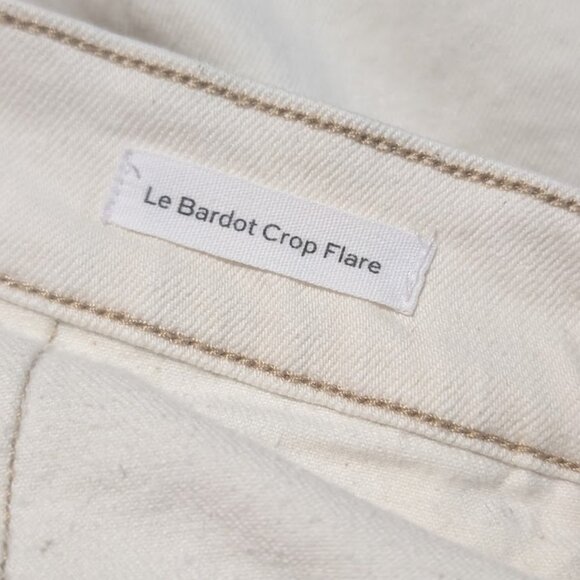 FRAME | Le Bardot Cropped Flare Leg Jeans in Ecru - Picture 6 of 11